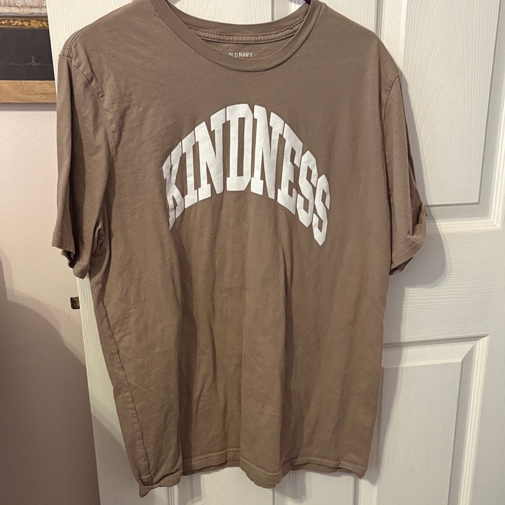Old Navy Brown T-Shirt with White 'Kindness' Print